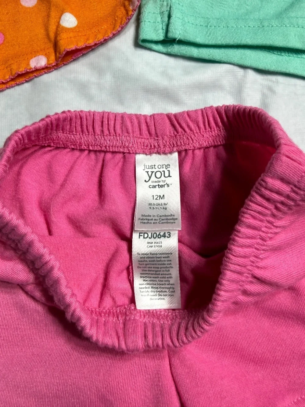 Carter's Toddler Baby Girl Summer Shorts Bundle Size 12 Months